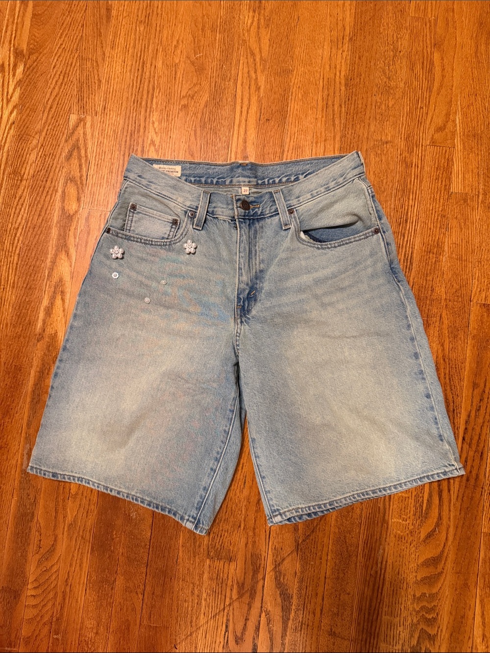 Levi's Light Wash Denim Bermuda Baggy Shorts